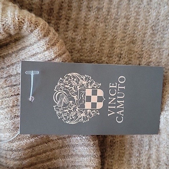 Vince Camuto Hi-Lo Cozy Oversized Turtleneck Sweater, M, Taupe, NWT - Picture 9 of 12